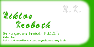 miklos kroboth business card